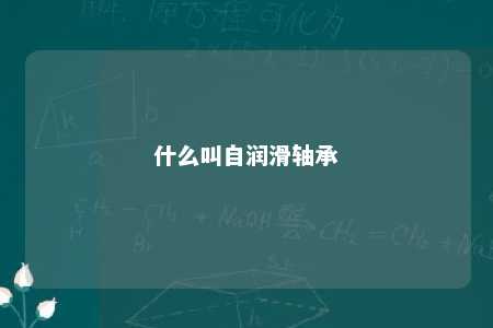 什么叫自润滑轴承 